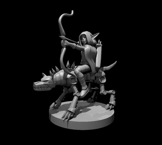 Dungeons & Dragons Goblin Female Rogue on Iron Defender Miniature