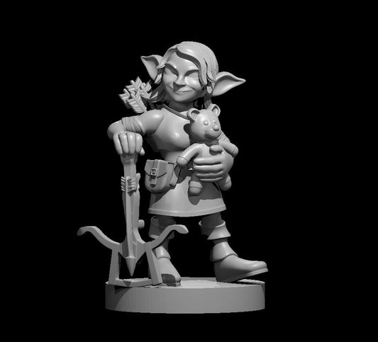 Dungeons & Dragons Goblin Female Rogue with Stuffed Bear Miniature