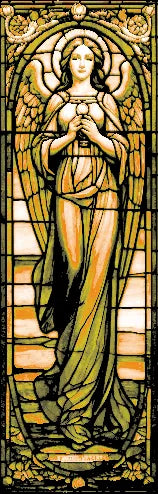 Grand Window Depiction of Angels In Stained Glass - Classic Cathedral Style