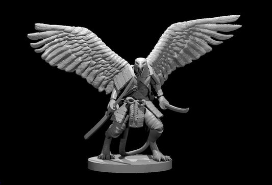 Dungeons & Dragons Griffon Folk Samurai Miniature