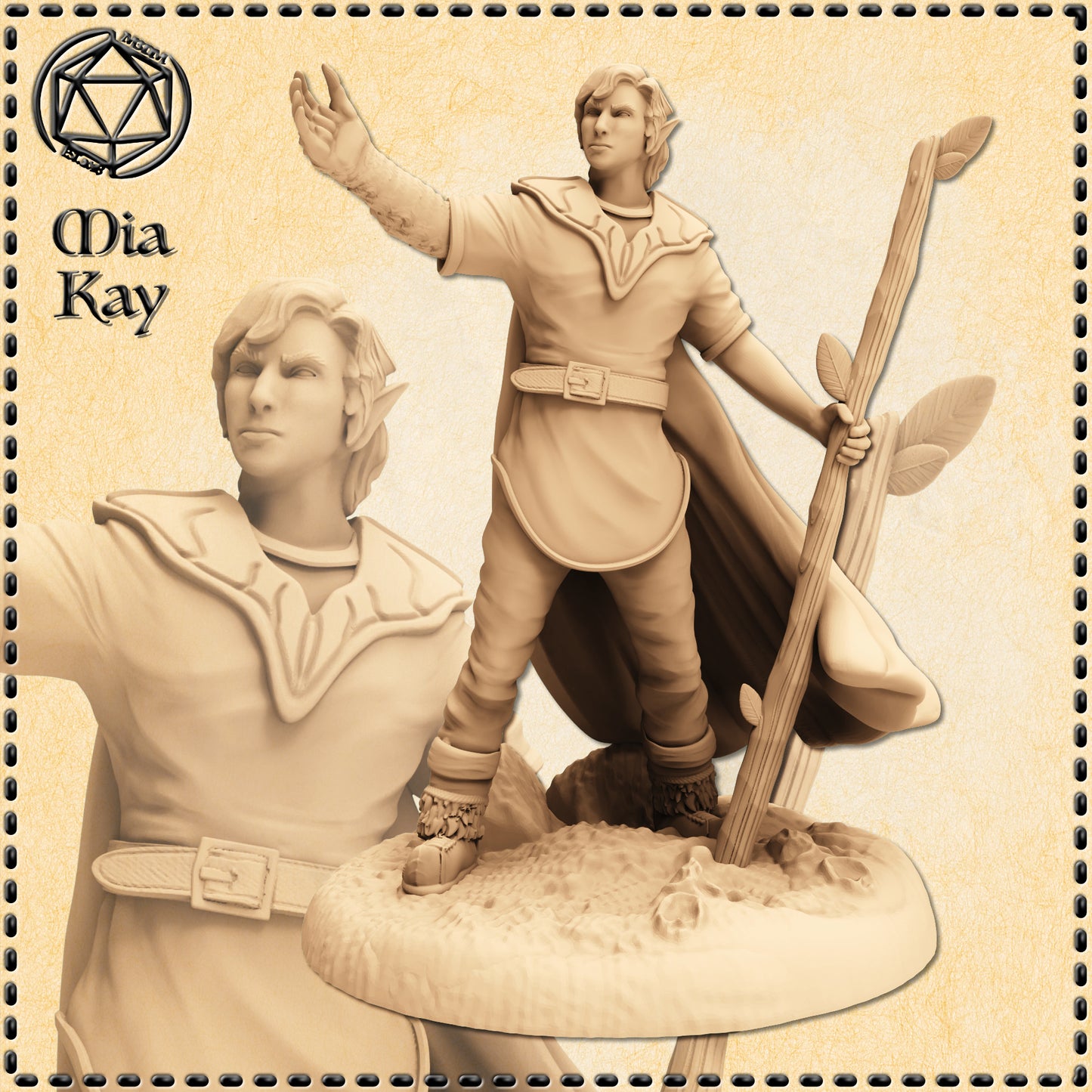 Dungeons & Dragons Half Elf Druid Miniature