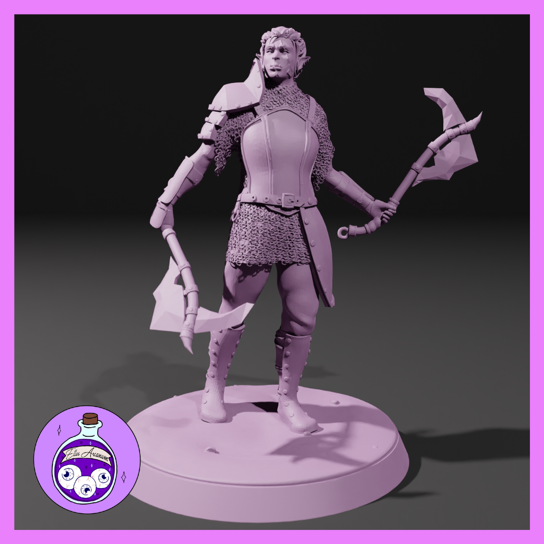 Dungeons & Dragons Female Half-Orc Barbarian Miniature
