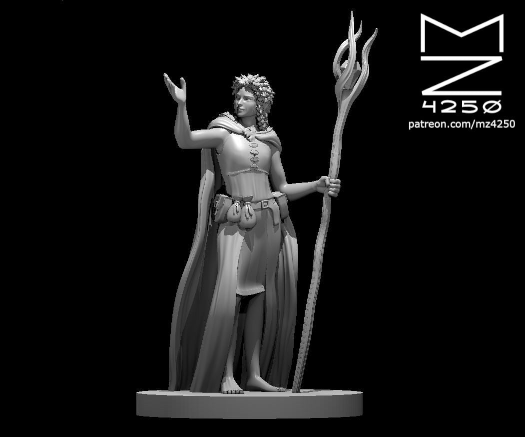 Dungeons & Dragons Half Dryad Female Wizard Miniature