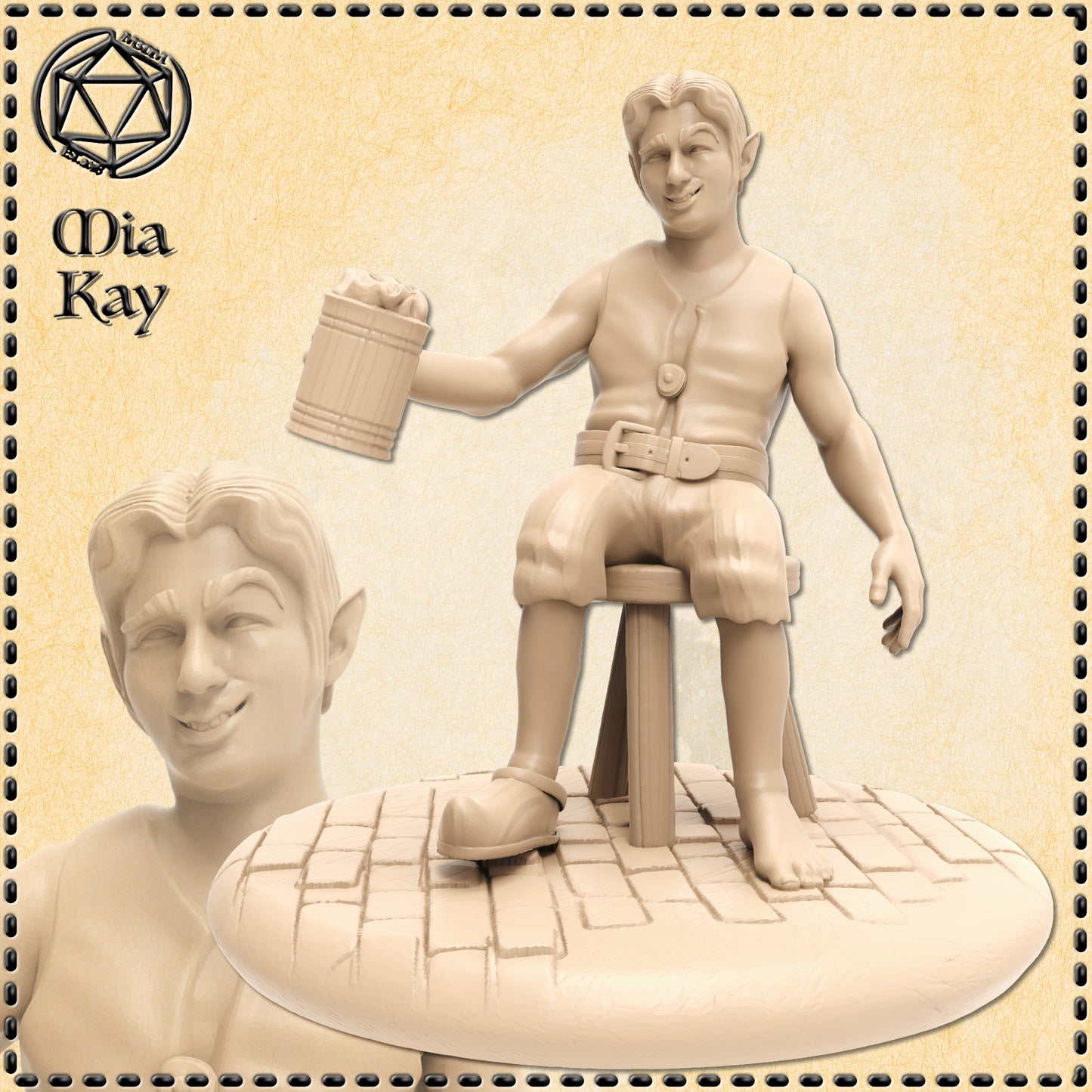 Dungeons & Dragons Halfling Seated Bar Guest Miniature