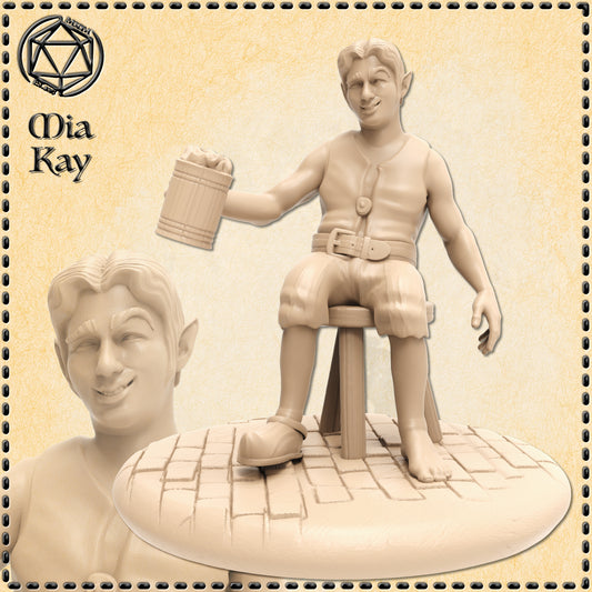 Dungeons & Dragons Halfling Seated Bar Guest Miniature