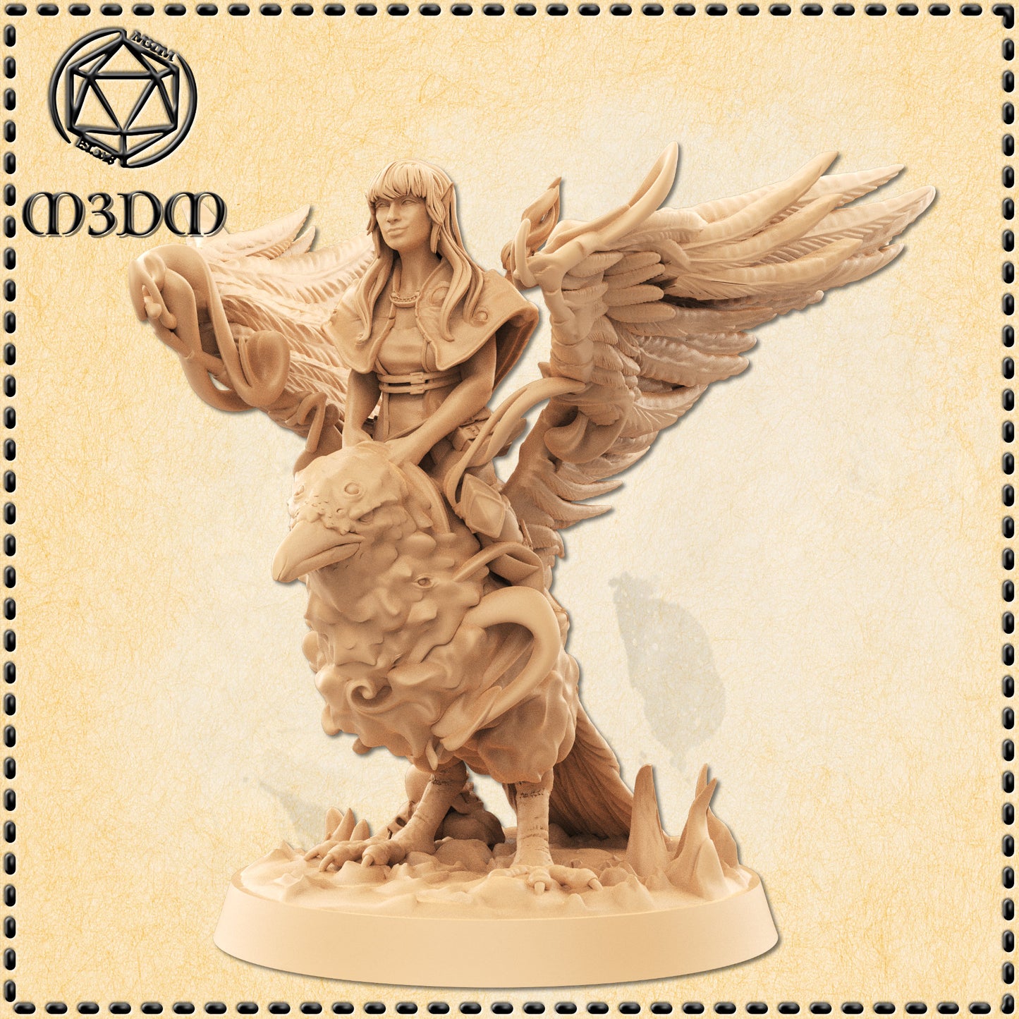 Dungeons & Dragons Halfling Warlock Riding Eldritch Raven Miniature