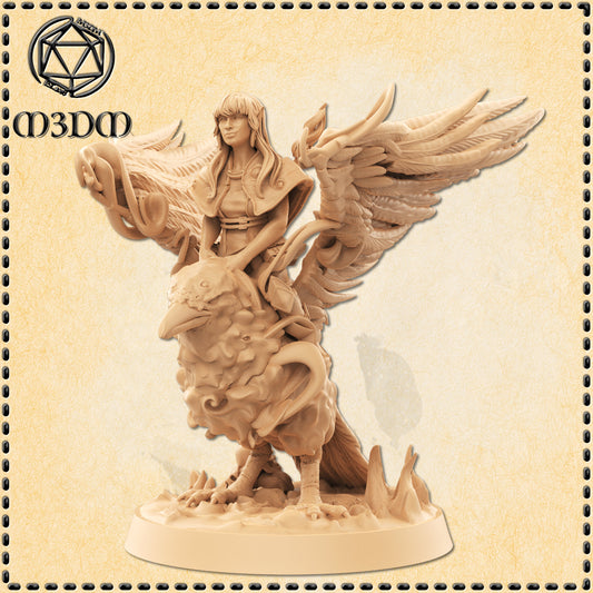 Dungeons & Dragons Halfling Warlock Riding Eldritch Raven Miniature