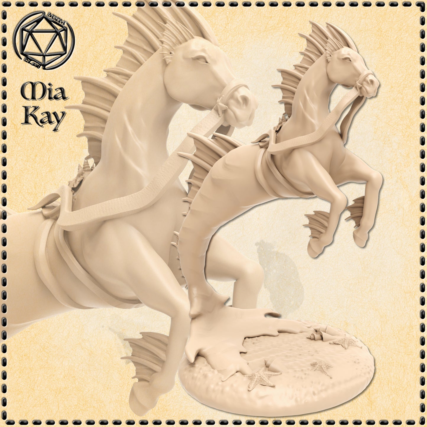 Dungeons & Dragons Hippocampus with Mount Miniature