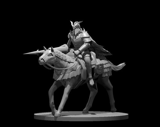 Dungeons & Dragons Human Male Fallen Paladin with Lance Mounted Miniature