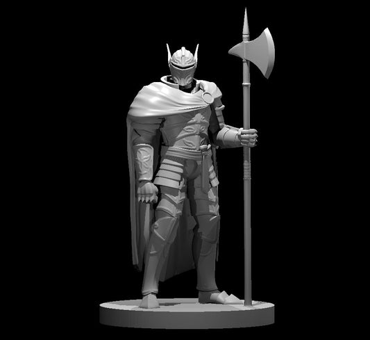 Dungeons & Dragons Human Male Paladin in Mithral Plate Armor with Halberd Miniature