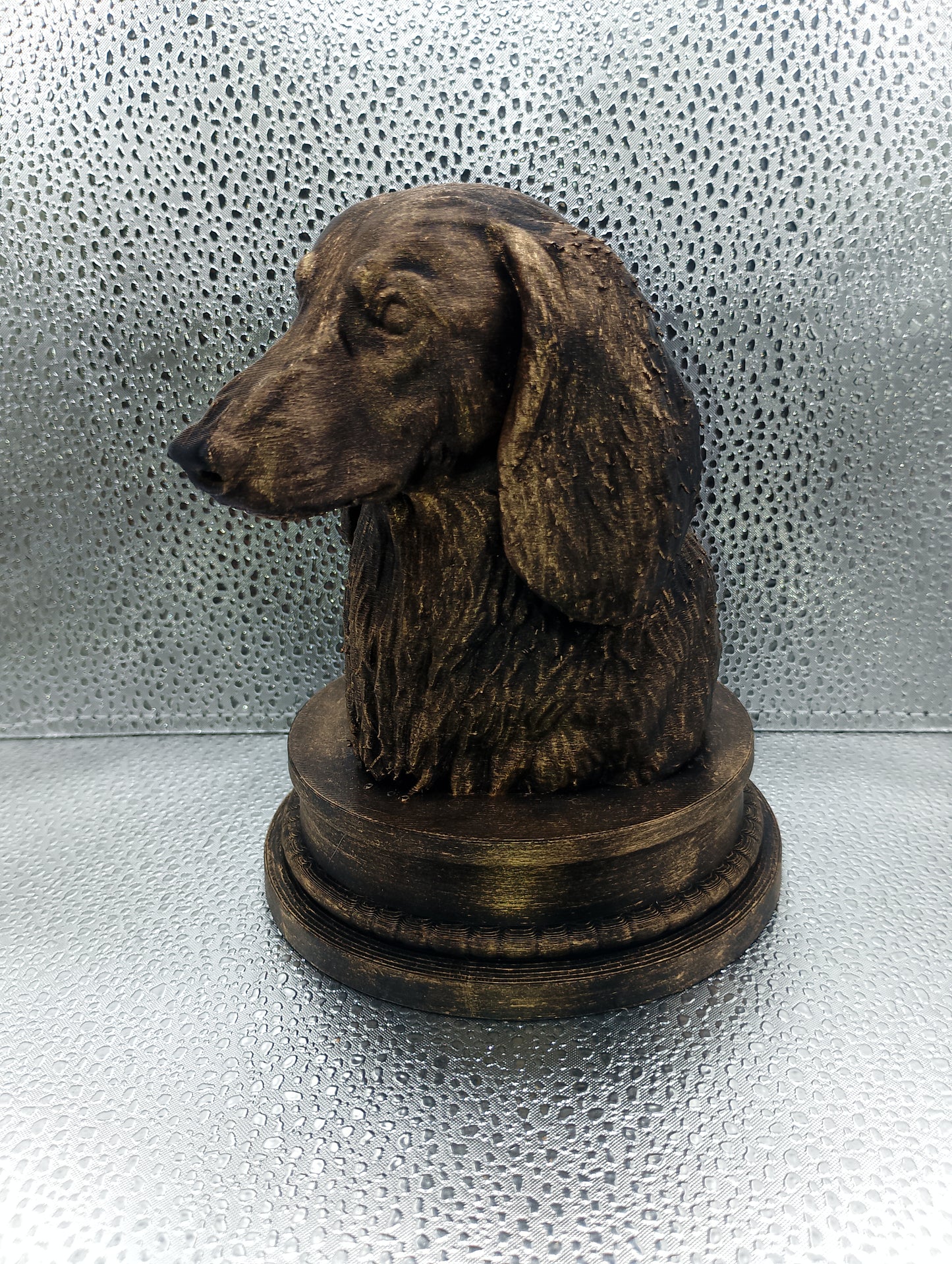Long Haired Dachshund Bust
