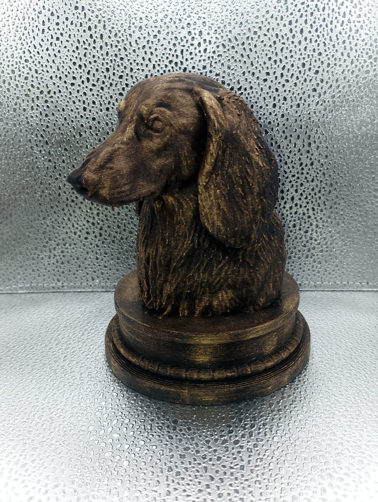 Long Haired Dachshund Bust