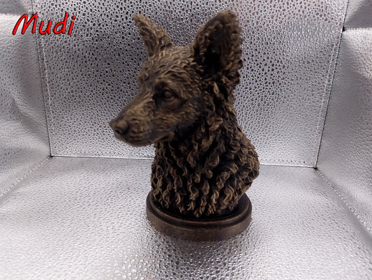 Hungarian Mudi Bust