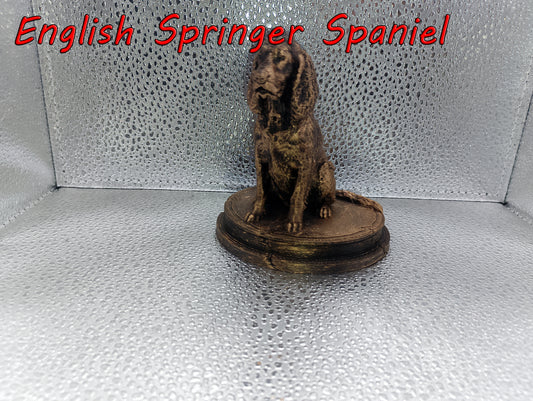 English Springer Spaniel Dog Bust – 7cm Miniature Statue