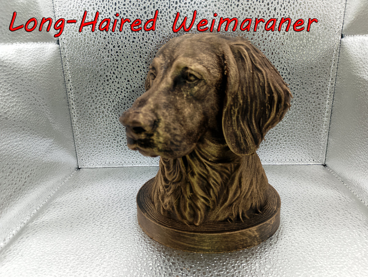 Long-Haired Weimaraner Bust