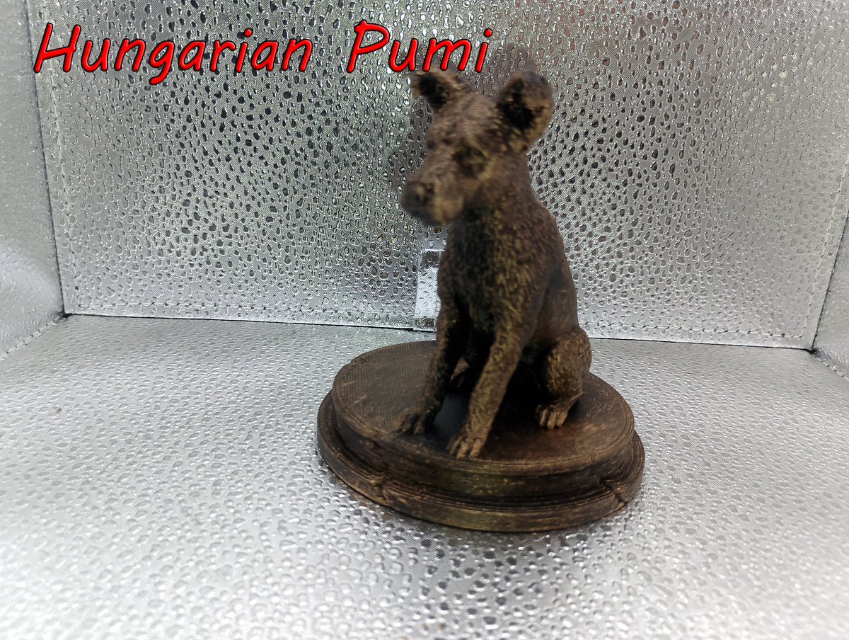 Hungarian Pumi Dog Bust – 7cm Miniature Statue