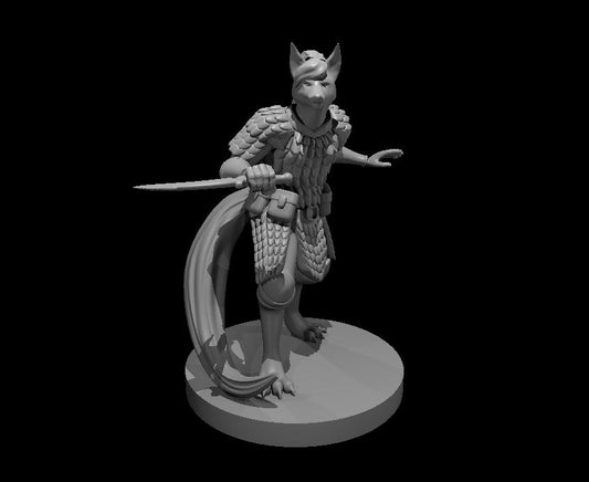Dungeons & Dragons Kitsune Cleric with Scale Armor and Dagger Miniature