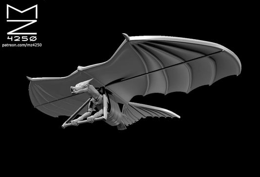 Dungeons & Dragons Kobold Artificer on Hang Glider Miniature