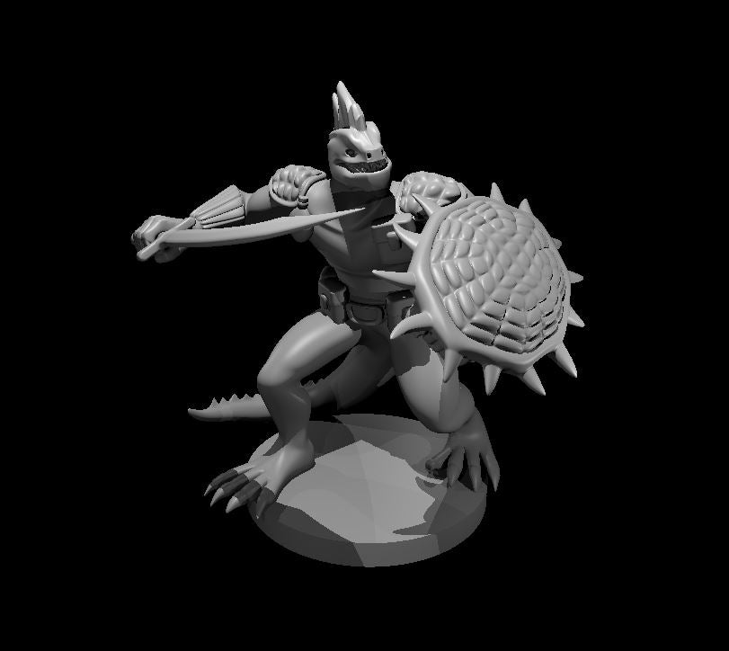 Dungeons & Dragons Lizardfolk Fighter with Scimitar and Shield Miniature