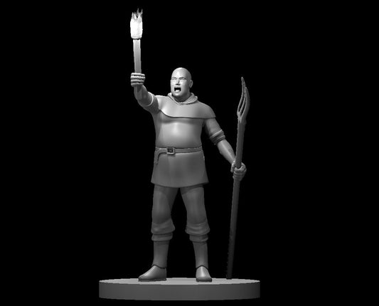 Dungeons & Dragons Male Commoner with Torch Miniature
