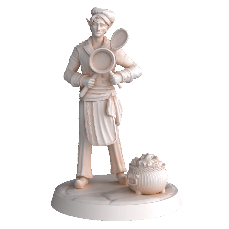Dungeons & Dragons Male Elf Chef Miniature
