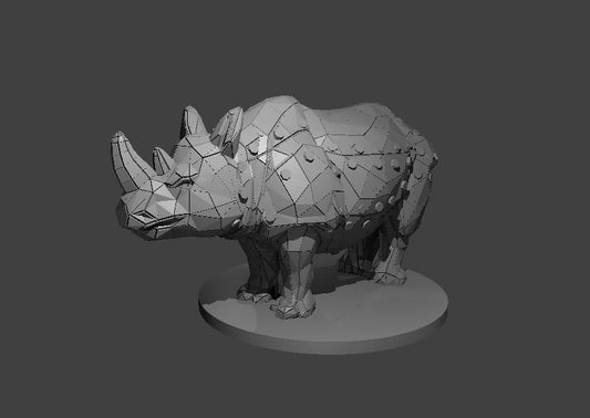 Dungeons & Dragons Mech Poly Rhino Miniature