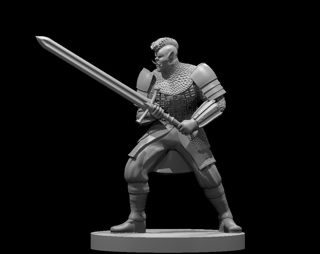 Dungeons & Dragons Orc Fighter with greatsword Miniature