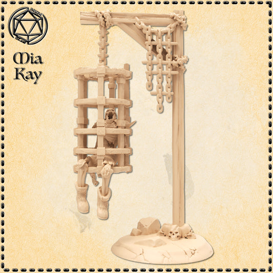 Dungeons & Dragons Prisoner Cage with Skeleton Miniature