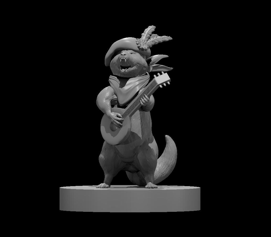 Dungeons & Dragons Raccoon Bard with Lute Miniature