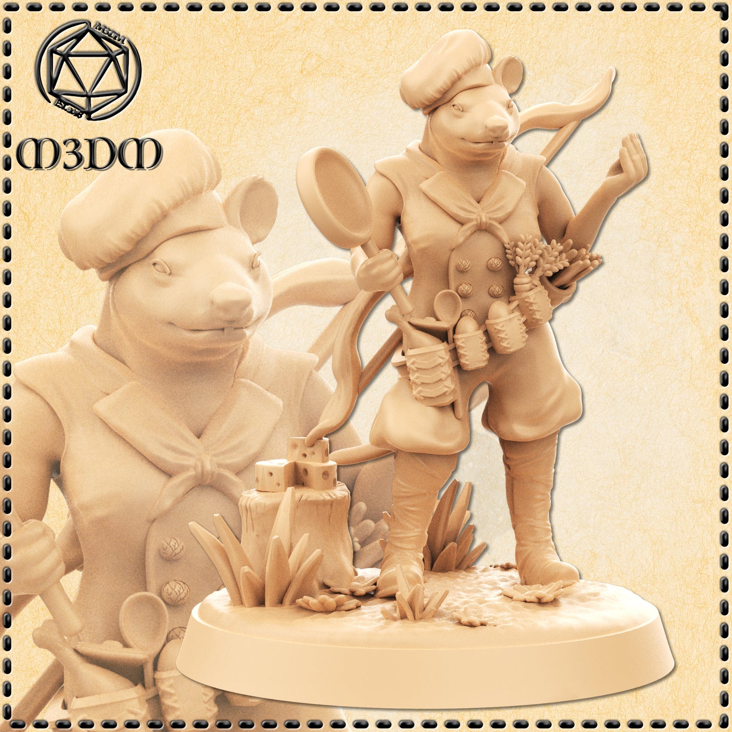 Dungeons & Dragons Ratfolk Chef Ranger Miniature