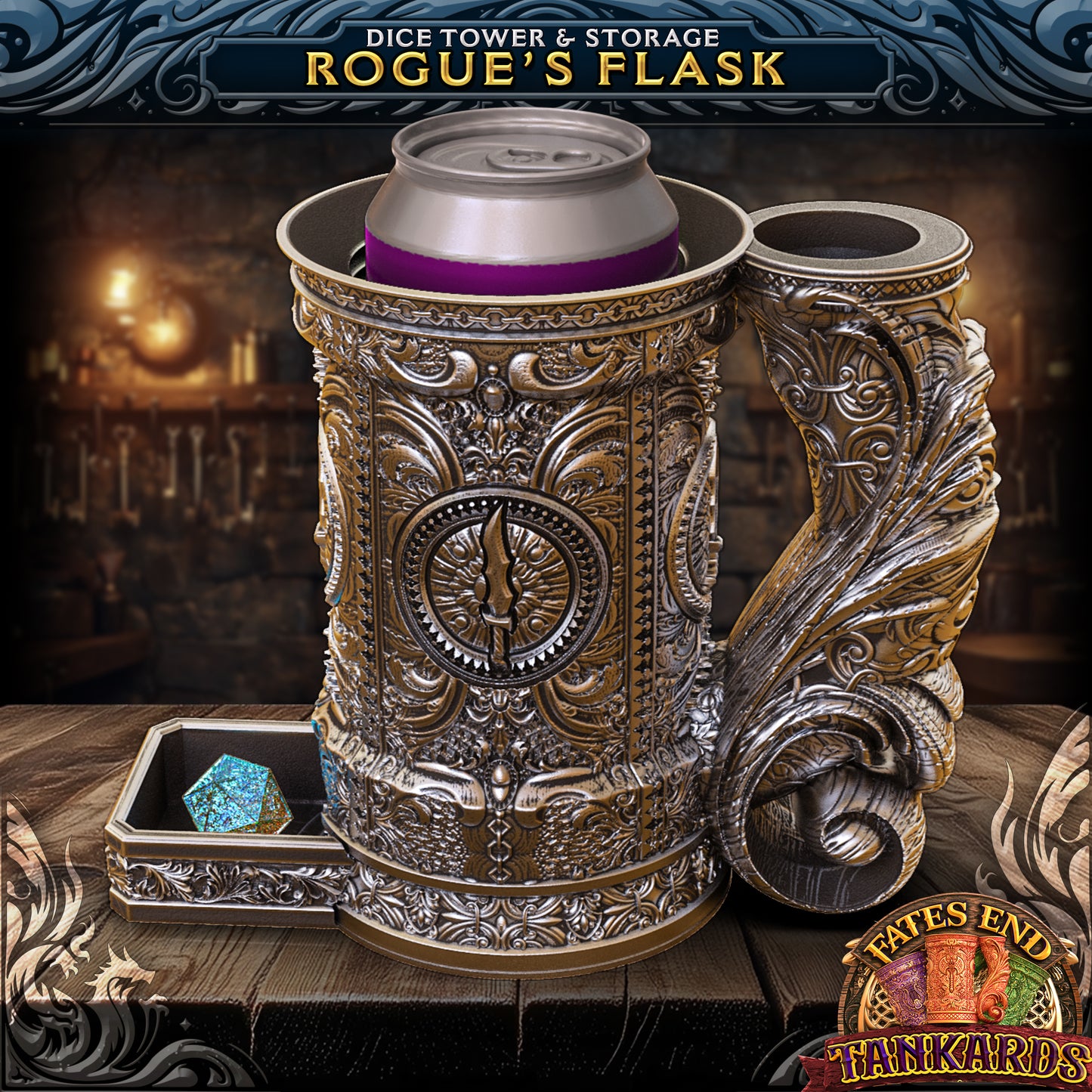 Rogues's Flask Dice Tankard and Dice Vault