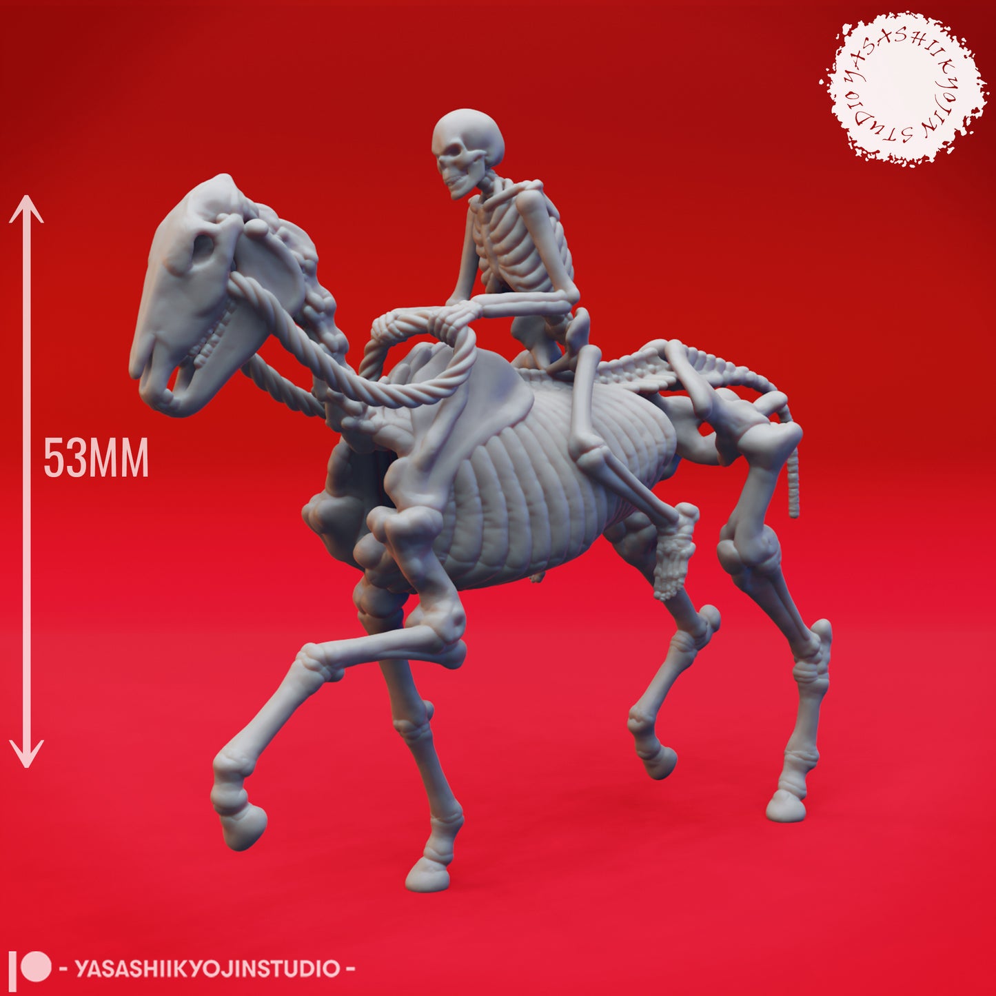 Dungeons & Dragons Skeleton riding a Skeleton Horse Miniature