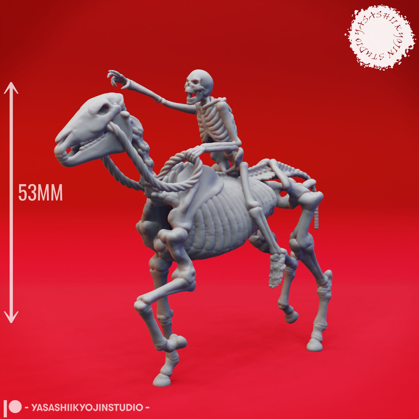 Dungeons & Dragons Skeleton riding a Skeleton Horse Miniature