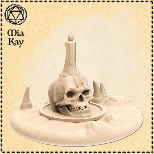 Dungeons & Dragons Skull with Candle Miniature