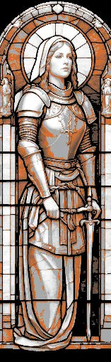 Stained Glass Cathedral Window Designs of Martyr Joan of Ark