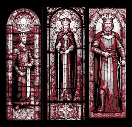 Stained Glass Cathedral Window of the Legend of King Arthur