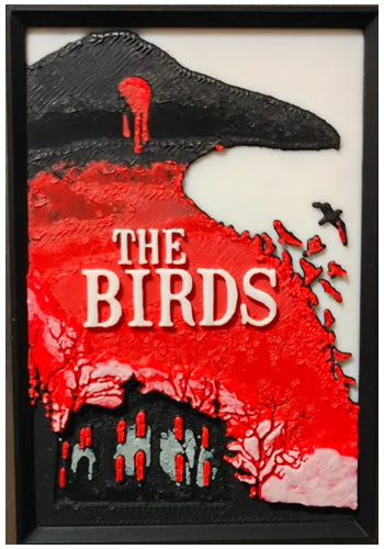 The Birds Hitchcock move poster fridge magnet
