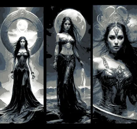 The Goddess of the moon and the night walking her Gothic domain