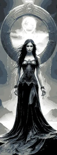 The Goddess of the moon and the night walking her Gothic domain