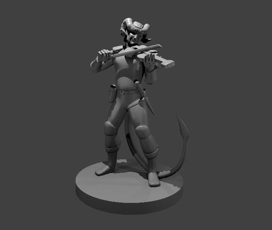 Dungeons & Dragons Tiefling Bard with Fiddle Miniature