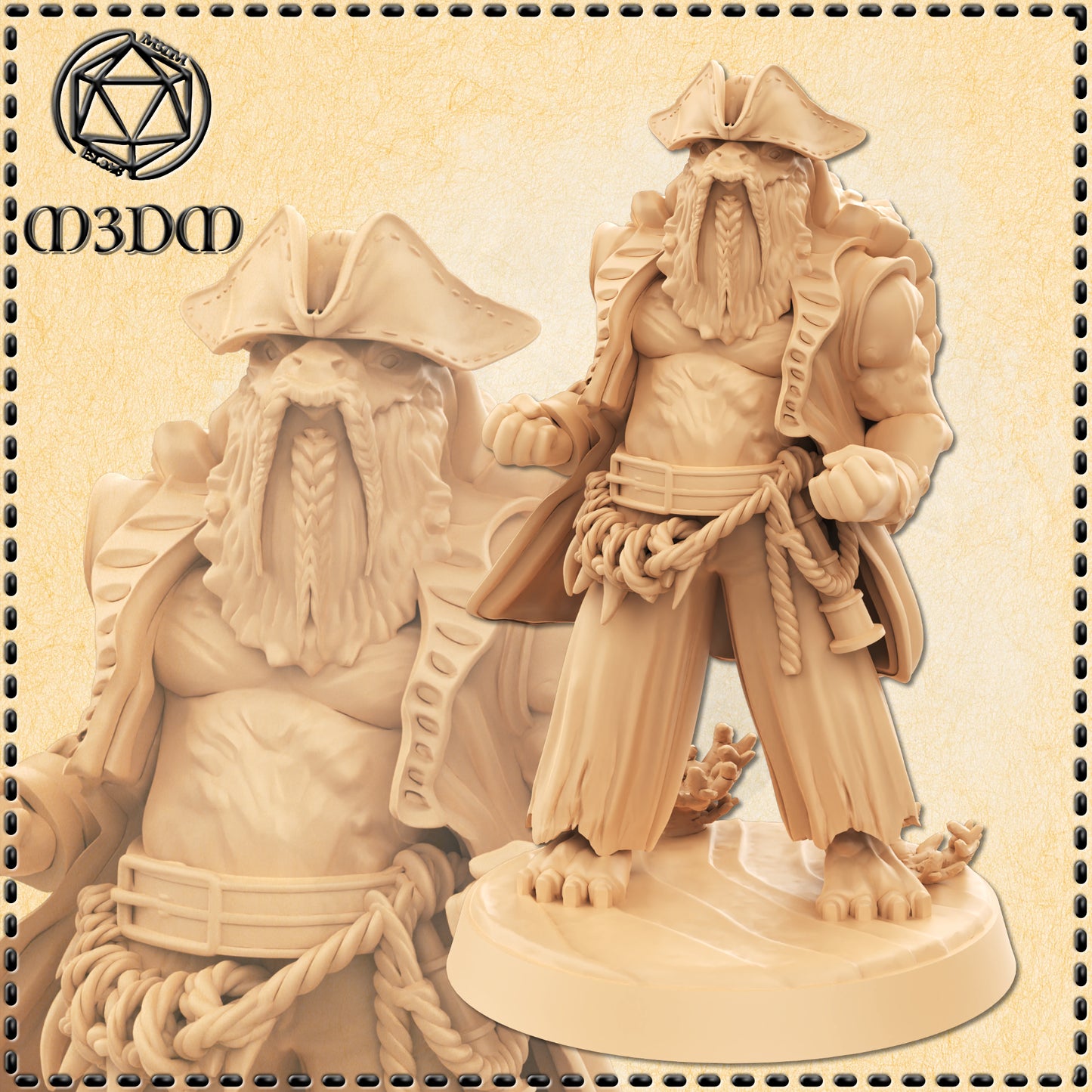 Dungeons & Dragons Turtlefolk Pirate Barbarian Miniature