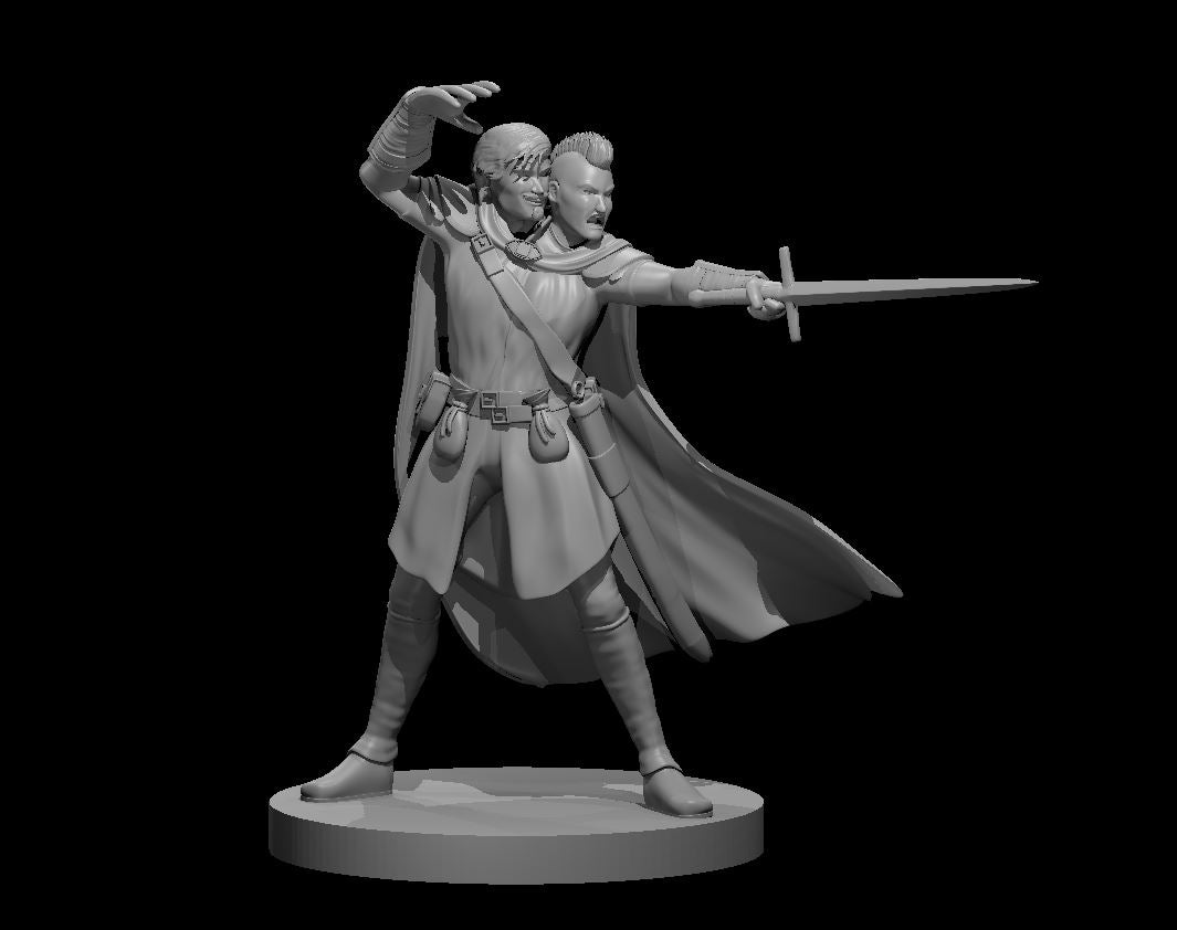 Dungeons & Dragons Two Headed Human Male Sorcerer Fighter Miniature