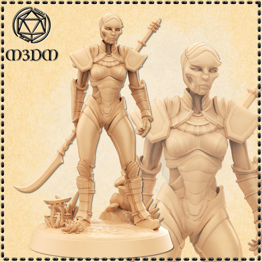 Dungeons & Dragons Female Warforged Samurai Miniature