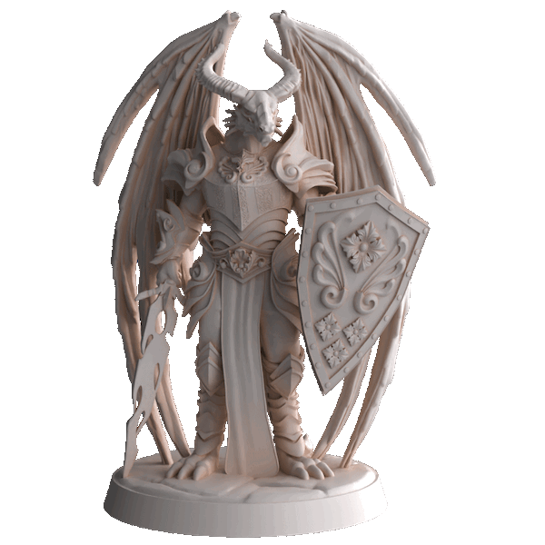 Dungeons & Dragons Winged Dragonborn Paladin Miniature