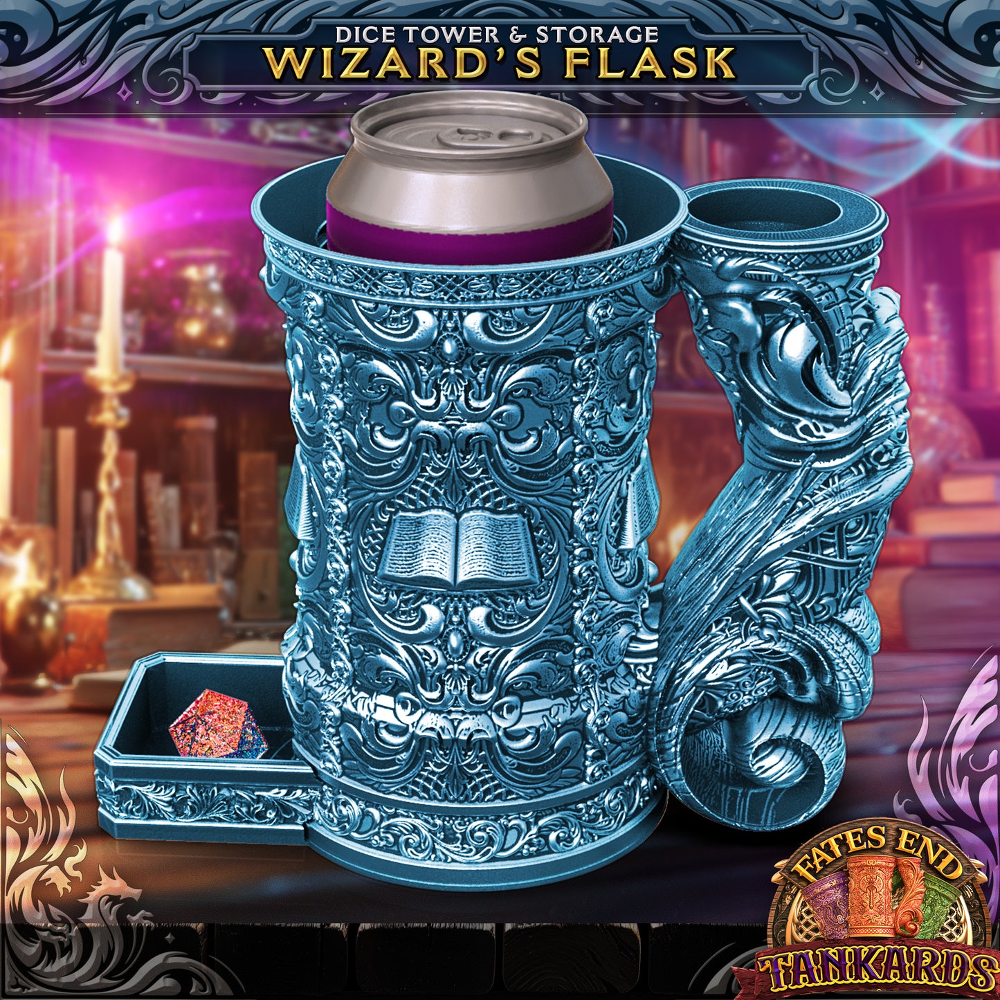 Wizard Flask Dice Tankard  and Dice Vault