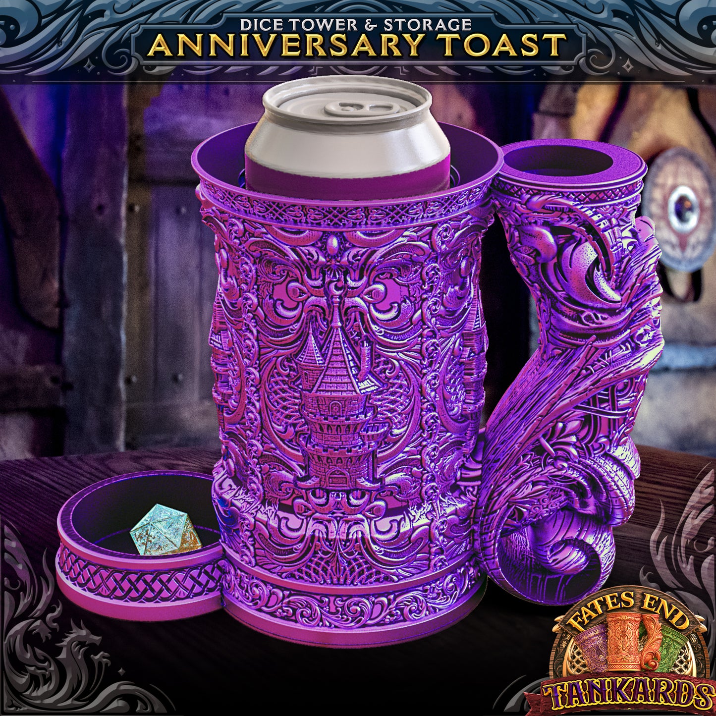 Wizard Tower Dice Tankard and Dice Vault
