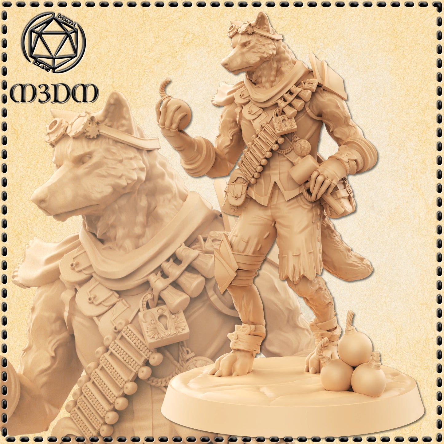 Dungeons & Dragons Wolffolk Artificer Miniature