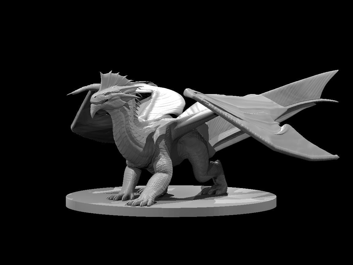 Dungeons & Dragons Young Silver Dragon Miniature