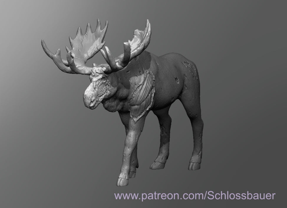 Dungeons & Dragons Zombie Moose Miniature