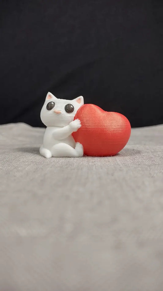Cat Hugging a Heart